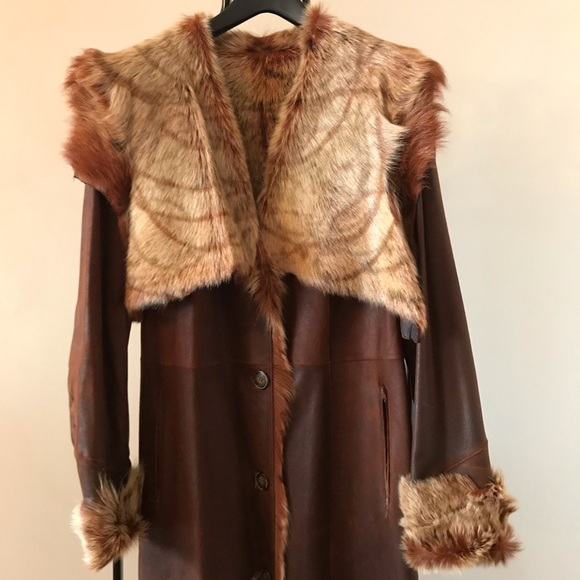 Shearling long coat - Picture 2 of 8